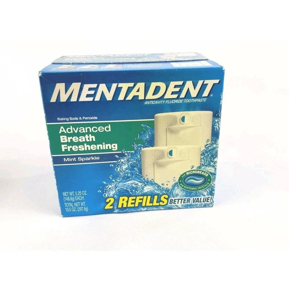 Sealed Mentadent Fluoride Toothpaste Advanced Cleaning Paste Mint Sparkle Refill
